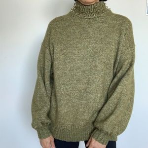 See by Chloe Wool Cotton Beaded Collar Long Sleeve Sweater NWT